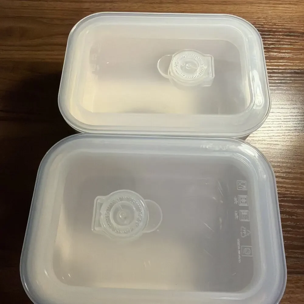 Rae Dunn 2 pieces Lunch & Delish Ceramic Containers Set with Vented Lid